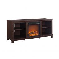 Ameriwood Home Edgewood TV Console with Fireplace for TVs up to 60, Espresso