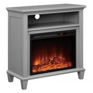 Ameriwood Home Ellington Electric Fireplace Accent Table TV Stand for TVs up to 32, Gray