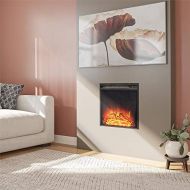 Ameriwood Home Mesh Front Electric Fireplace Insert, 18 x 18, Black