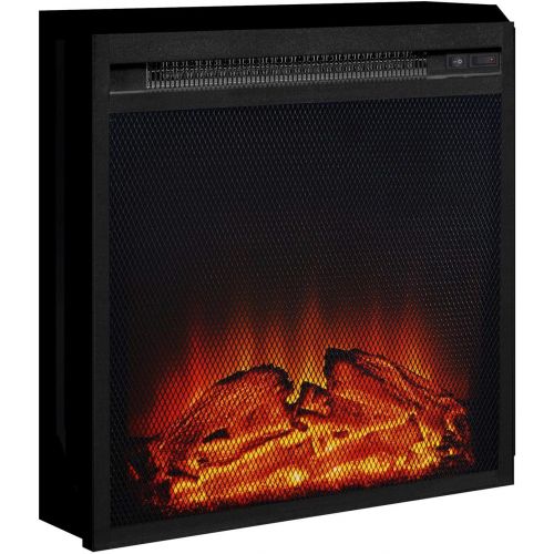  Ameriwood Home Mesh Front Electric Fireplace Insert, 18 x 18, Black