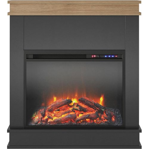  Ameriwood Home Mateo Fireplace Mantel, Black