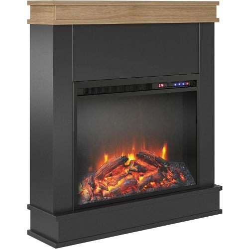  Ameriwood Home Mateo Fireplace Mantel, Black