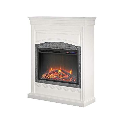  Ameriwood Home Lamont Electric, White Fireplace