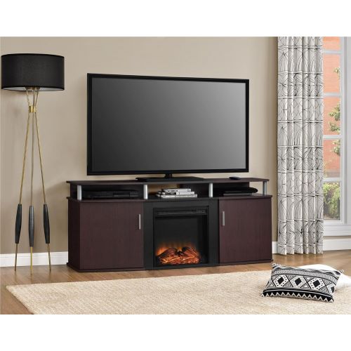  Ameriwood Home Carson Electric Fireplace TV Console for TVs up to 70, ?Cherry
