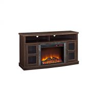 Ameriwood Home Barrow Creek Fireplace Console with Glass Doors for TVs up to 60, Espresso