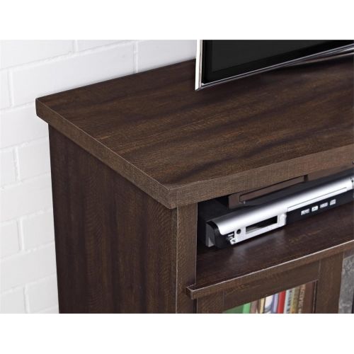  Ameriwood Home Barrow Creek Fireplace Console with Glass Doors for TVs up to 60, Espresso