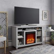 Ameriwood Home Edgewood Fireplace 55, Dove Gray TV Stand