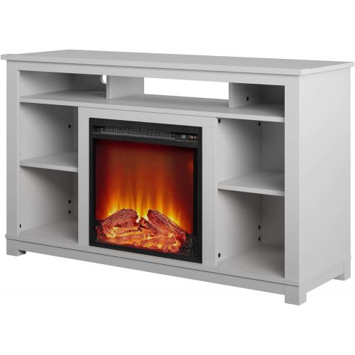  Ameriwood Home Edgewood Fireplace 55, Dove Gray TV Stand