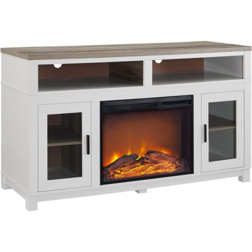  Ameriwood Home Carver Electric Fireplace TV Stand for TVs up to 60 Wide, White