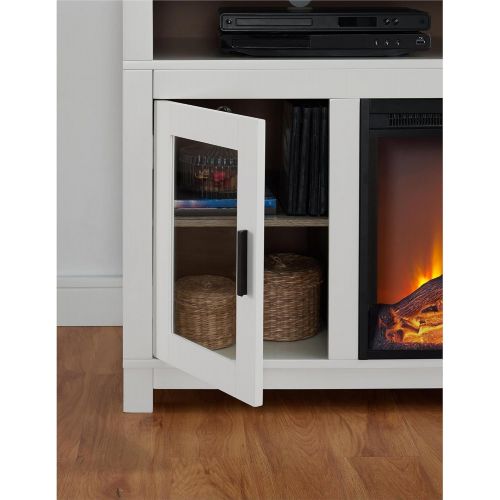  Ameriwood Home Carver Electric Fireplace TV Stand for TVs up to 60 Wide, White