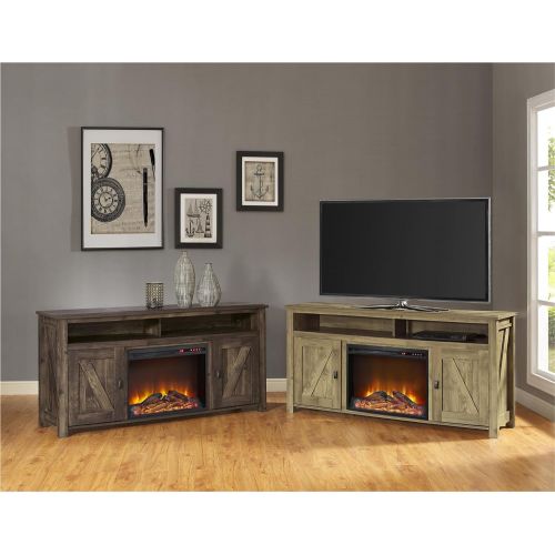  Ameriwood Home Farmington Electric Fireplace TV Console for TVs up to 60, Natural -