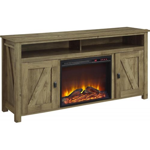  Ameriwood Home Farmington Electric Fireplace TV Console for TVs up to 60, Natural -