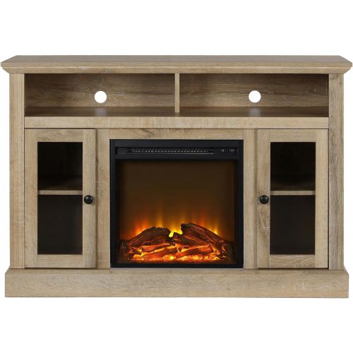  Ameriwood Home Chicago Fireplace TV Stand for TVs up to 50, Natural