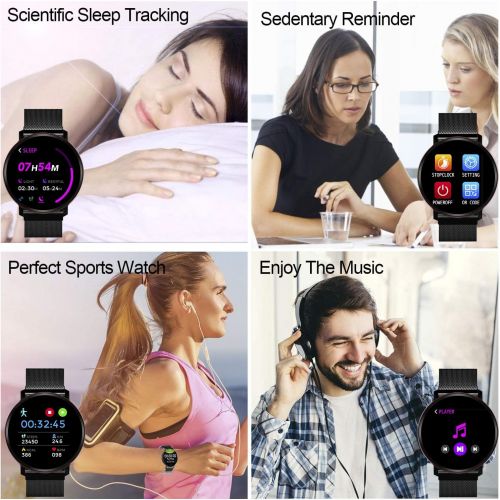  [아마존베스트]Amerzam Smart Watch Smart Band Activity trackerSmartWatch Bracelet for iPhone Android Phones Fitness Tracker Heart Rate Bluetooth Touch Phone Notification SMS Sports Fitness Tracke