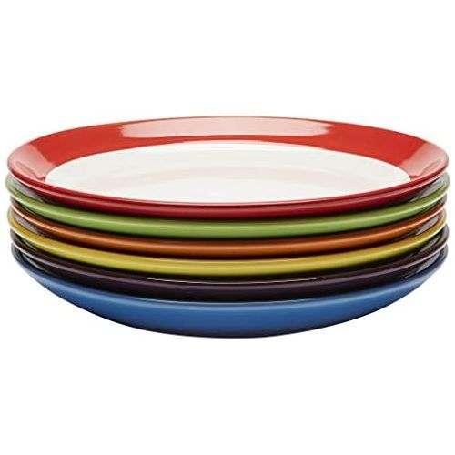  [아마존베스트]Amethya Premium Ceramic Set of 6, Colorful Meal Stoneware (Dinner Plates)