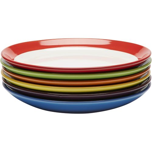  [아마존베스트]Amethya Premium Ceramic Set of 6, Colorful Meal Stoneware (Dinner Plates)