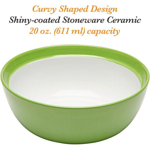  [아마존베스트]Amethya Premium Ceramic Set of 6, Colorful Meal Stoneware (Breakfast Bowls)
