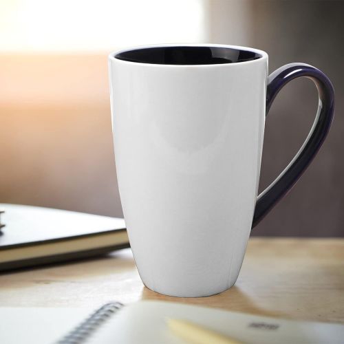  [아마존베스트]AmHomelStore amHomel 2-pack Tea Cup With Infuser and Lid, 15 Oz Tea Strainer Mug for Loose Tea, DarkBlue
