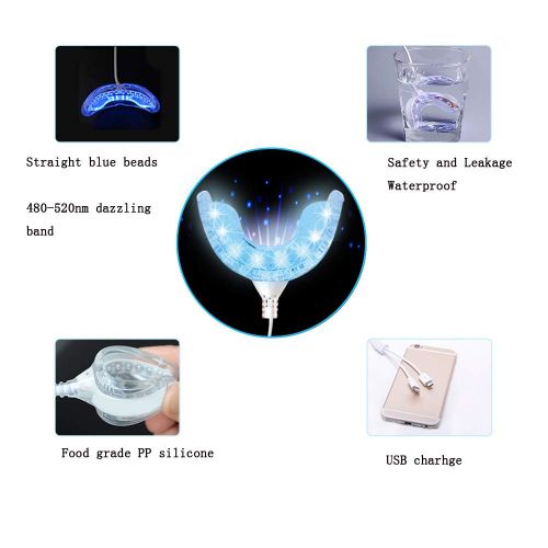  Amhuui Teeth Whitening Trays,Teeth Whitening Light by Starlite Smile,LED Teeth Whitener, USB Charge