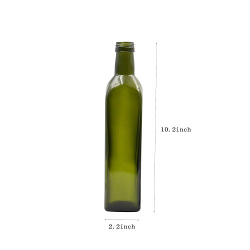  Amian Shop 17 oz Olive Oil Bottle Dark Green Kitchen Olive Oil Dispenser with Oil Dispensing Pour Spouts for Easy Pouring and Funnel for Refilling,Against Sunlight and Leakage-free Oil and Vi