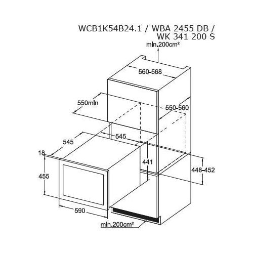  Marke: Amica Amica Weintemperierschrank schwarz fuer 24 Flaschen a 0,75L 5-20°C WK 341 200 S