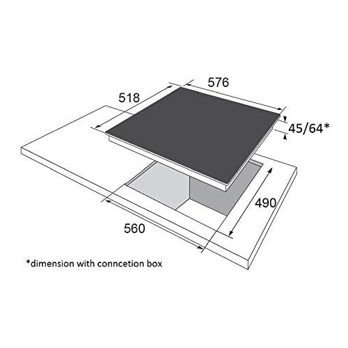  [아마존베스트]Amica Self-sufficient Oven Set Glass Ceramic Hob 60 cm Recirculation Telescopic Pull-Out Roasting Dish Zone Two Circuit Zone Frameless XXL Large Oven