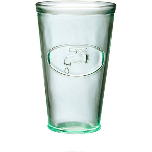  Amici Home Italian Recycled Green Water Tap Hiball Glass, 16oz, Set of 6