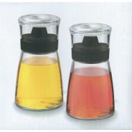 Aminno 2 Oil & Vinegar Dispenser Cruet Glass Bottle Set - Non-Drip Spout, Air-Tight Cap - 160ml