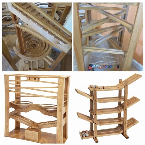  Amish Handmade MARBLE Roller Wood Track Handmade in USA Wooden Toy School Play Therapy