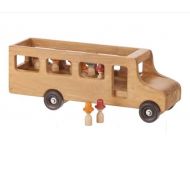 LARGE SCHOOL BUS with LITTLE PEOPLE - Large Amish Handmade Working Wood Toy USA