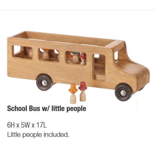  LARGE SCHOOL BUS with LITTLE PEOPLE - Large Amish Handmade Working Wood Toy USA