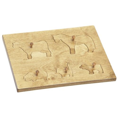  Amish Wooden WOOD PUZZLE BOARD with Farm Animals Amish Handmade Childrens Toy Gift Made USA