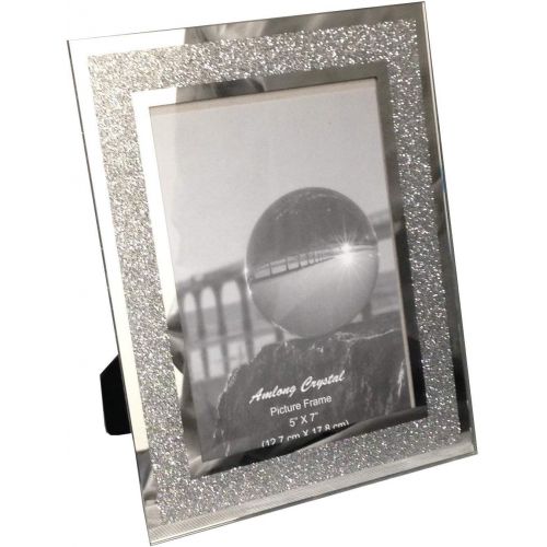  Amlong Crystal Sparkle Mirror Glass Picture Frames 5x7