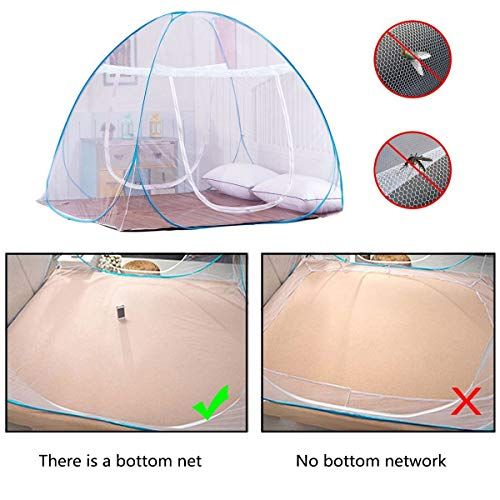  [아마존베스트]DATONG DaTong Pop-Up Mosquito Net Tent for Beds Anti Mosquito Bites Folding Design with Net Bottom for Babys Adults Trip (79 x71x59 inch)