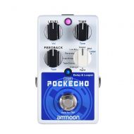 Ammoon ammoon POCKECHO Guitar Delay & Looper Effects Pedal with 8 Delay Effects, 300s Loop Time Tap Tempo Function True Bypass