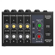Ammoon ammoon AM-228 Ultra-compact Low Noise 8 Channels Metal Mono Stereo Audio Sound Mixer with Power Adapter Cable