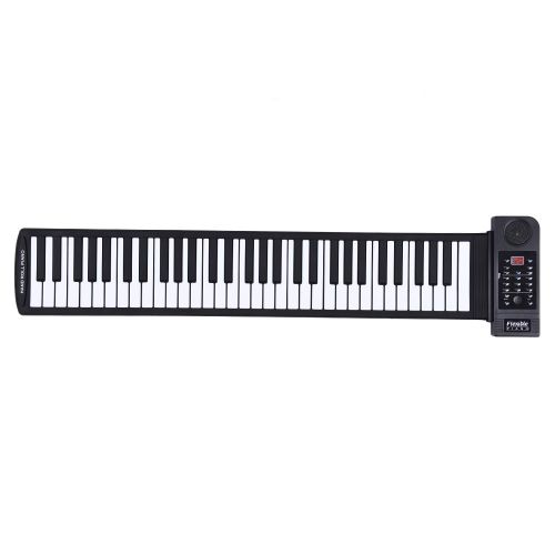  Ammoon ammoon Portable Silicon 61 Keys Roll Up Piano Electronic MIDI Keyboard with Built-in Loud Speaker
