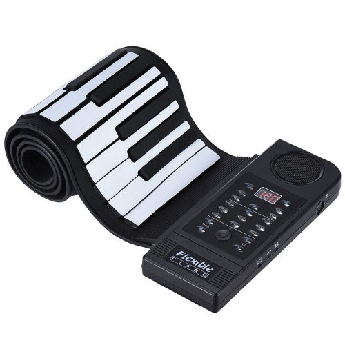  Ammoon ammoon Portable Silicon 61 Keys Roll Up Piano Electronic MIDI Keyboard with Built-in Loud Speaker