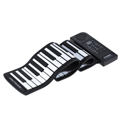  Ammoon ammoon Portable Silicon 61 Keys Roll Up Piano Electronic MIDI Keyboard with Built-in Loud Speaker