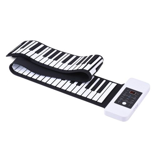  Ammoon ammoon Portable Silicon 88 Keys Hand Roll Up Piano Electronic USB Keyboard Built-in Li-ion Battery and Loud Speaker with One Pedal