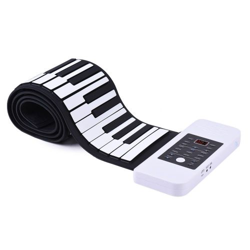  Ammoon ammoon Portable Silicon 88 Keys Hand Roll Up Piano Electronic USB Keyboard Built-in Li-ion Battery and Loud Speaker with One Pedal