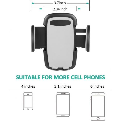  [아마존베스트]Air Vent Phone Holder, Amoner Car Mount with Quick Release Button Adjustable Clamp for iPhone X/8/8 Plus/7/7 Plus/6s/6s Plus/5s Galaxy S10/S9/S8/S7/S6/S5, LG Motorola and More