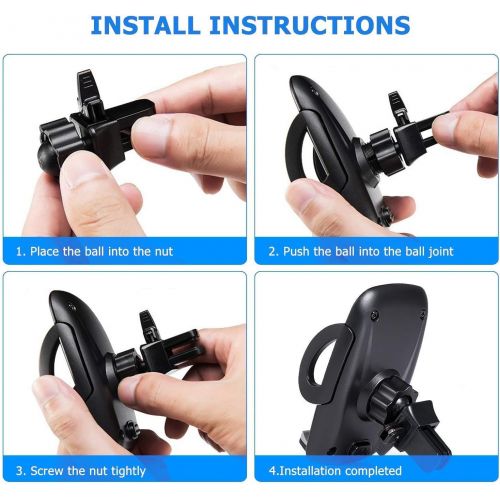  [아마존베스트]Air Vent Phone Holder, Amoner Car Mount with Quick Release Button Adjustable Clamp for iPhone X/8/8 Plus/7/7 Plus/6s/6s Plus/5s Galaxy S10/S9/S8/S7/S6/S5, LG Motorola and More