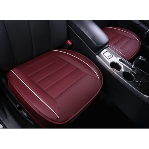  Amooca Breathable Car Interior Seat Covers Cushion Pad Mat for Auto Supplies Office Chair with PU Leather (20.4719.29Inches)2Pcs Black