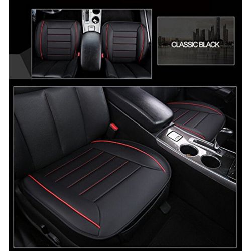  Amooca Breathable Car Interior Seat Covers Cushion Pad Mat for Auto Supplies Office Chair with PU Leather (20.4719.29Inches)2Pcs Black