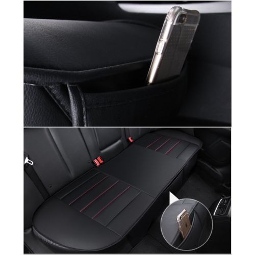  Amooca Breathable Car Interior Seat Covers Cushion Pad Mat for Auto Supplies Office Chair with PU Leather (20.4719.29Inches)2Pcs Black