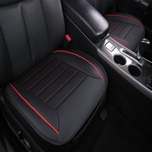  Amooca Breathable Car Interior Seat Covers Cushion Pad Mat for Auto Supplies Office Chair with PU Leather (20.4719.29Inches)2Pcs Black