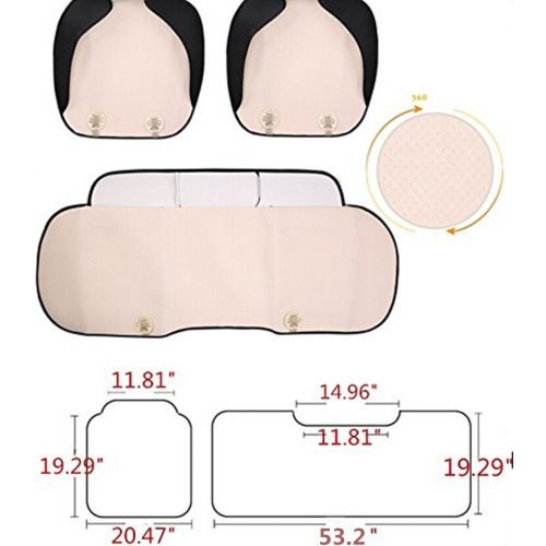  Amooca Breathable 53.2 ?18.9 inches Protection Car Interior Accessories Smooth PU Leatherette Rear Seat Covers Auto Seat Cushion (Rear -Coffee)