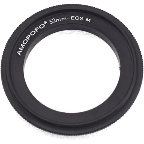  Amopofo 52mm-EOS M Macro Reverse Mount Adapter Ring,& for Canon EOS M Mount Mirrorless Camera M1 M2 M3 M5 M6 M10 M50 M100,Macro Shoot.