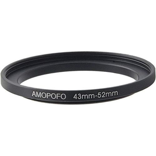  Amopofo 43 to 52mm Metal Step Up Ring Adapter for Canon,for Nikon,for Sony,for Fuji, Camera Lenses & UV,ND,CPL Camera Filters, Made from CNC Machined Space Aluminum with Matte Black Electr